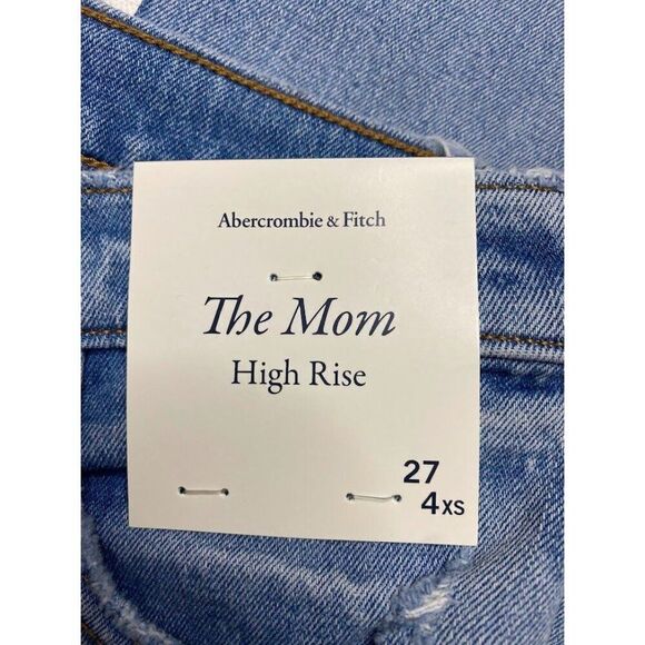 Abercrombie & Fitch The Mom Capri Jeans Women's 27 Blue High Rise Distressed NEW - Picture 7 of 10